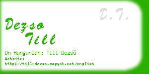 dezso till business card